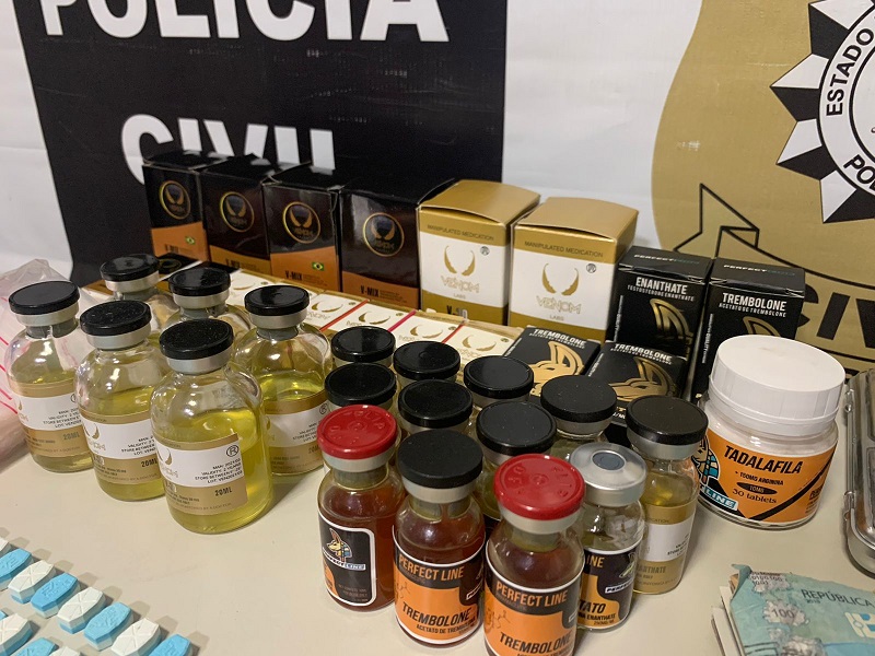 Materiais apreendido pela polícia