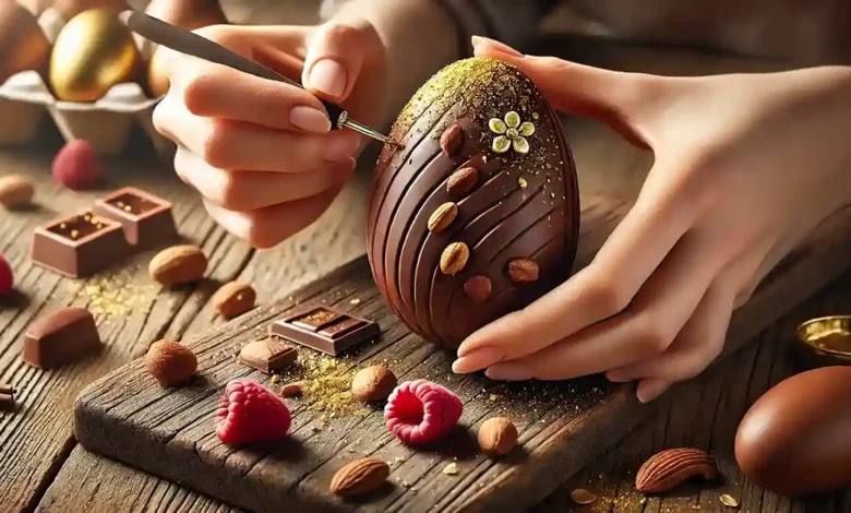 Chocolate meio amargo sofisticação para ovos de Páscoa