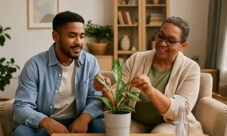 Aglaonema apagada Este passo devolve o visual vibrante