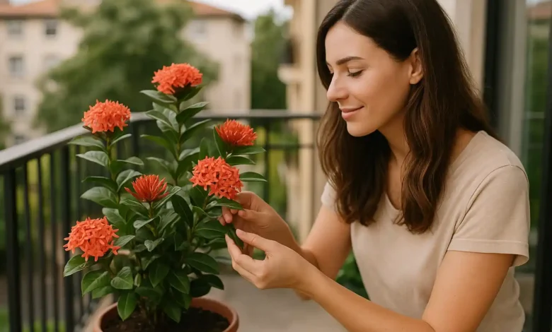 Ixora opaca Talvez o problema seja a limpeza das folhas