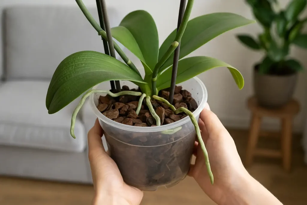 Orquídea com folhas feias Substrato pode ser o vilão