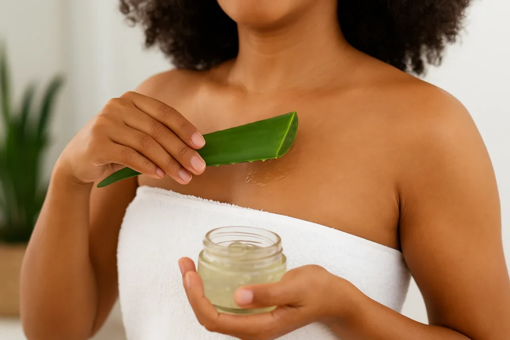 Receita com babosa para hidratar a pele ressecada