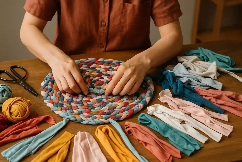 DIY Como fazer tapetes artesanais com retalhos de tecido