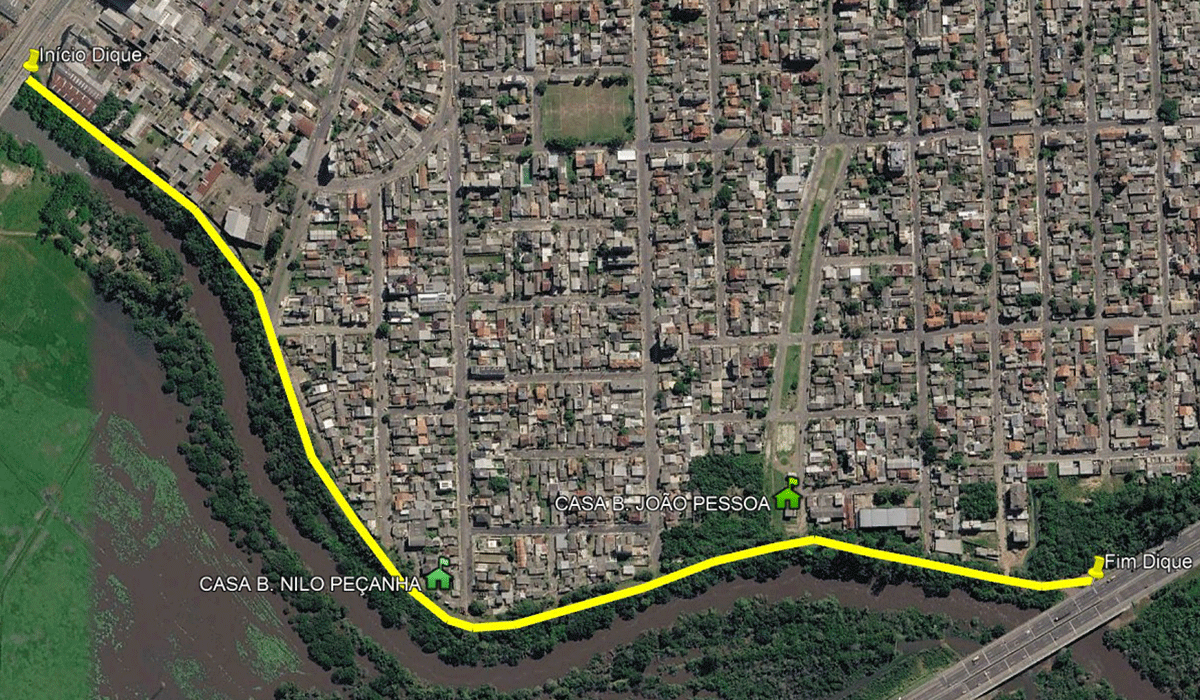 Dique e casas de bombas